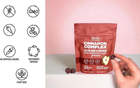 Sugar-Free Ceylon Cinnamon Complex Gummies Apple Cinnamon Flavor | Immune Support & Antioxidant Supplements | 2000mg Cinnamon Complex with Chromiu...