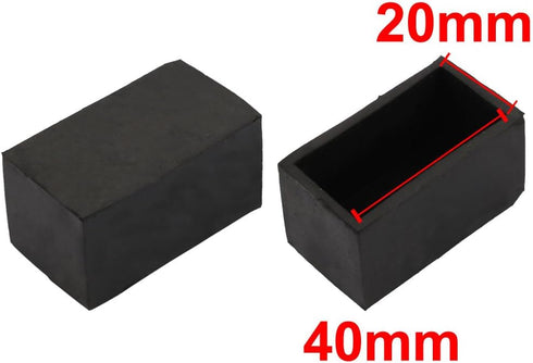 uxcell 4pcs Furniture Desk Chair Protector 20mmx40mm Square Rubber Leg Tip Cap Black...