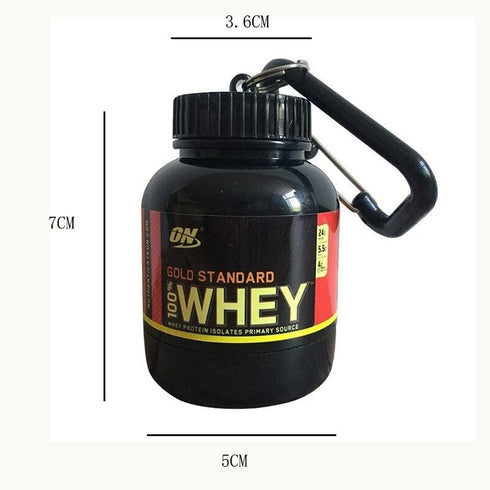 Protein Powder and Supplement Funnel Keychain - Protein Powder Container with Durable Key-Chain Portable to-Go Container for The Gym, Workouts, Fi...