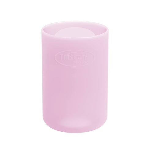 Dr. Brown's Options+ Narrow Glass Bottle Sleeve, 100% Silicone, Pink, BPA-Free, 4 oz, 1-Pack...