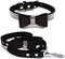 Dazzling Rhinestone Dog Collar with Soft Fabric and Crystal Bow Tie - Elegant and Glamorous Puppy Collars for Small Dogs with Leash in Black XXS...