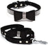 Dazzling Rhinestone Dog Collar with Soft Fabric and Crystal Bow Tie - Elegant and Glamorous Puppy Collars for Small Dogs with Leash in Black XXS...