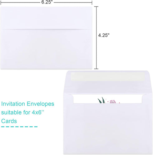 Joyberg 70 Packs A4 Envelope, White A4 Envelopes, 4x6 Photo Envelopes for Invitations, Envelopes Self Seal for Weddings, Baby Shower, Photos, Post...
