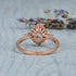 Plated 18k Rose Gold Rainbow Moonstone Rings,Women Bridal Set Statement Anniversary Ring Gift Oval & Pear Cut CZ Simulated Diamond Engagement Ring...