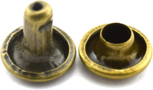 120pcs 8x8mm Bronze Double Cap Rapid Rivets Round Head Decorative Rivets DIY Leather Craft Studs 5/16 inch...