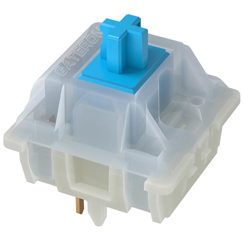 GATERON KS-3X1 Milky Blue Clicky Keyboard Switches, Full Milky Through-Hole LED 5 Pin Key Switches Compatible for MX Mechanical Keyboard (35PCS)...