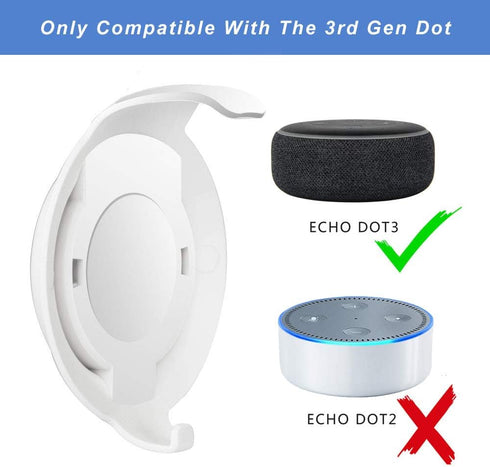 Echo Dot Wall Mount Holder for Echo Dot 3rd Generation, Space-Saving Accessories with Built-in Cable Management and Sticking Tape or Drill Nail - ...