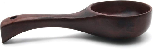 8 Inch Multipurpose Wooden Scoop Spoon Ladle With Short Handle Dark Brown Wood...