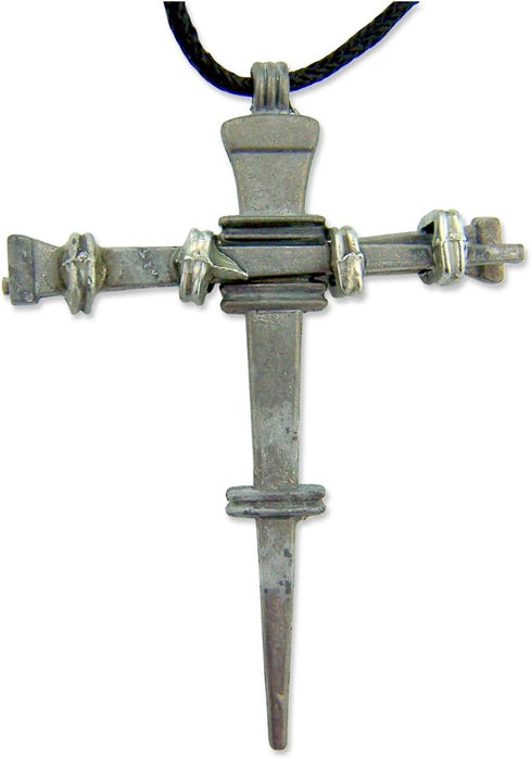 Nails of The Cross Metal Pendant with 26 Inch Adjustable Cord Necklace...