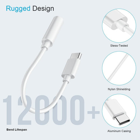 2PCS USB C to Headphone Jack, Premium USB C to 3.5mm Audio Adapter, Compatible with Samsung S20/S20+/S20 Ultra, Pixel 4/+ 4XL, and More USB C Devi...