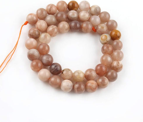 Yochus 8mm Sun-Stone Round Loose Beads Natural Stone Beads for Jewelry Making...