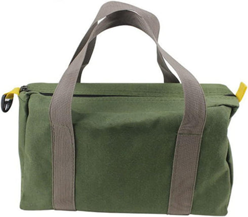 14 Inch Wide Mouth Tool Bag, Canvas Tool Bag, Heavy Duty Tool Storage Bag, Large Capacity Tool Tote Bag for Electricians, Power Tool Organizer Pou...