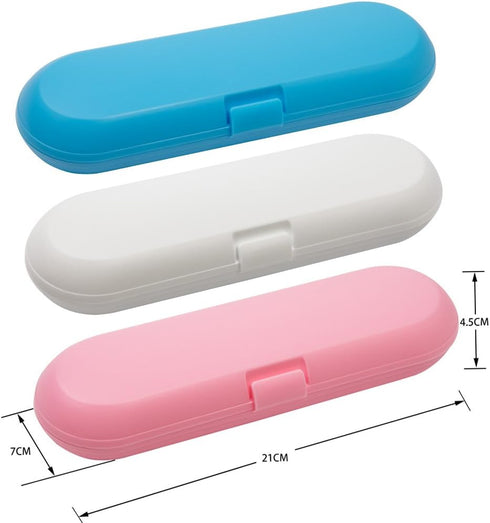 Plastic Electric Toothbrush Travel Case for Oral-B Pro Series, 3 packs (White&Blue&Pink)...