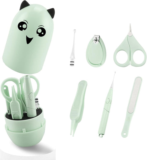 5-in-1 Baby Nail Kit, Baby Manicure Set, Baby Nail Clippers Set with Cute Case, Nail Clipper, Scissors, Tweezers, Glowing Ear Scoop, Baby Nail Fil...