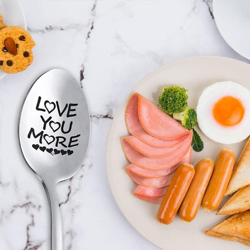 Love You More Spoon Gifts for Husband Wife Boyfriend Girlfriend Anniversary Valtines Day Gifts Daughter Son Mom Dad Coffee Spoons Birthday Gift Co...