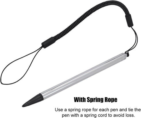Touch Pen with Spring Rope, Resistive Painting Pen Resistive Hard-tip Pen with Anti-Lost Spring Rope, for POS, PDA, Car Navigator(Silver)...