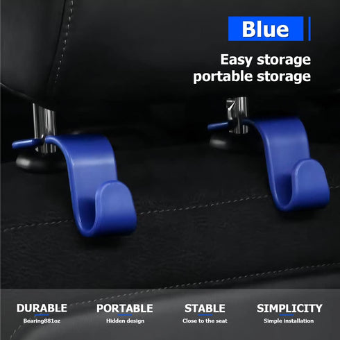 Moly Magnolia Car Seat Headrest Hook, 4PCS Multifunctional Auto Backseat Hangers, Vehicle Storage Organizer for Purse, Coat, Umbrella, Grocery, Ba...