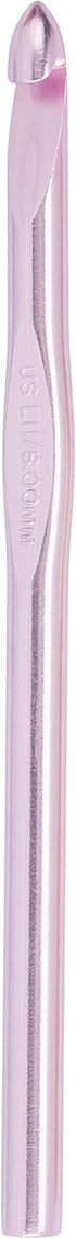 Susan Bates 5-1/2-Inch Silvalume Aluminum Crochet Hook, 8mm, Silver Pink...