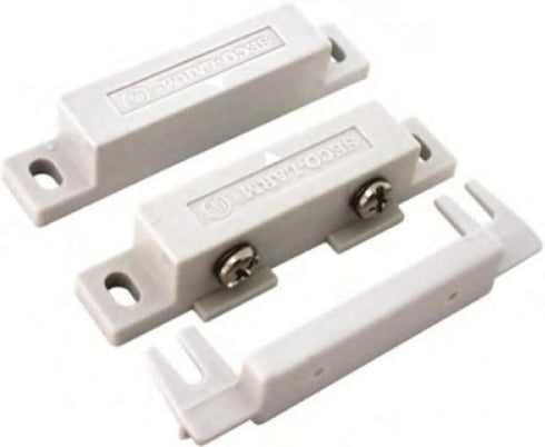 Seco-Larm SM-200Q/W Screw-Terminal Surface-Mount Magnetic Contacts, White, 3/4" Gap; With Mounting Tabs, Terminal Cover and Mounting Screws; Requi...