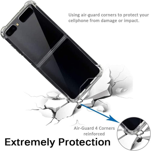 Clear Case for Galaxy Z Flip,Z Flip 5G Case,Ultra Thin Crystal Soft TPU Rubber Scratch Resistant Anti-Slip Phone Case for Samsung Galaxy Z Flip/Z ...