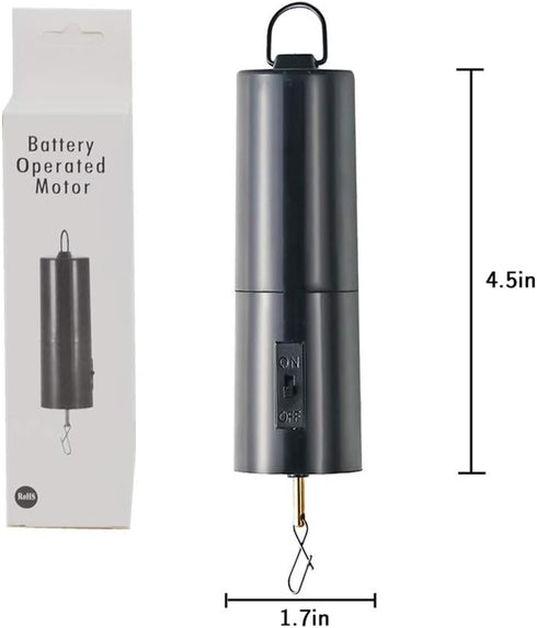 FENELY Wind Spinner Motor Battery Operated for Hanging Display Yard Black Wind Spinners Outdoor Sculptures - Load Capacity of 4 Pounds...