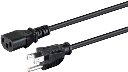 Monoprice Power Cord - NEMA 5-15P to IEC 60320 C13, 18AWG, 10A/1250W, 125V, 3-Prong, 8ft, Black...