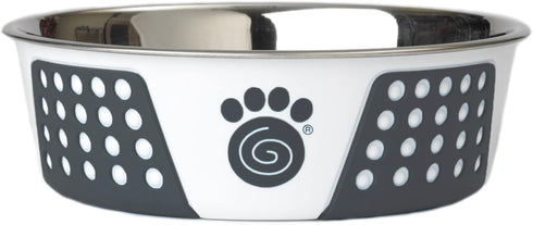 PetRageous 15002 Fiji Stainless Steel Non-Slip Dishwasher Safe Dog Bowl 6.5-Cup Capacity 8.5-inch Diameter 2.75-inch Tall for Large and Extra Larg...