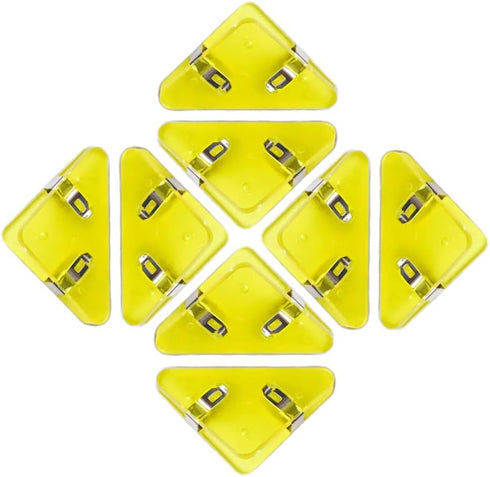 Triangle Paper Clip, Document Clip, Bookmarks, Office Paper Clamps, Binder, Reading, Snack, Set of 8 Clips (Transparent Yellow)...