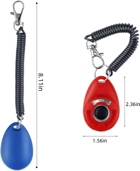yuntop 4 Pieces Pet Training Clicker with Wrist Strap and Dog Training Treat Pouch Pet Training Clicker for Training Puppy Cats Birds Dog Clicker ...