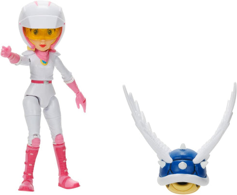 THE SUPER MARIO BROS. MOVIE 5 Inch Action Figure Series 2 Peach Figure in Motorcycle Outfit with Spiny Blue Shell...