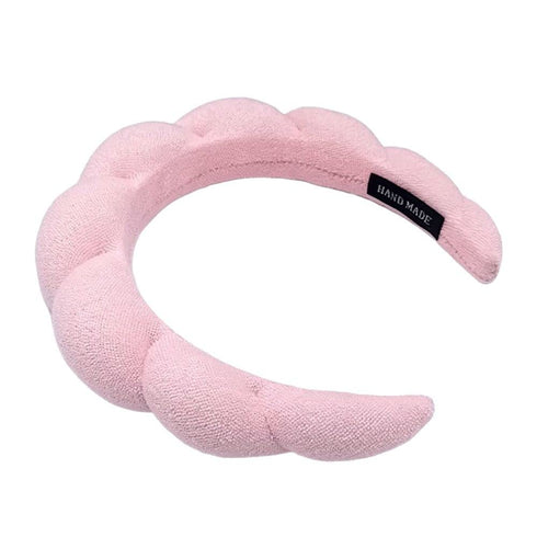 Spa Headband for Women Sponge Terry Towel Cloth Fabric Head Band for Skincare Face Washing Makeup Removal Shower Hair Accessories (Pink 1pc)...