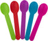Disposable Mixed Color Assorted Heavy WideHandle Plastic Spoons Frozen Yogurt Spoon,Ice Cream Spoons,Frozen Dessert Spoons 50Pc...