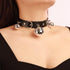 PU Leather Black Choker with Silver Bell Necklace for Women Girls Halloween Costume Punk Rave Accessory...