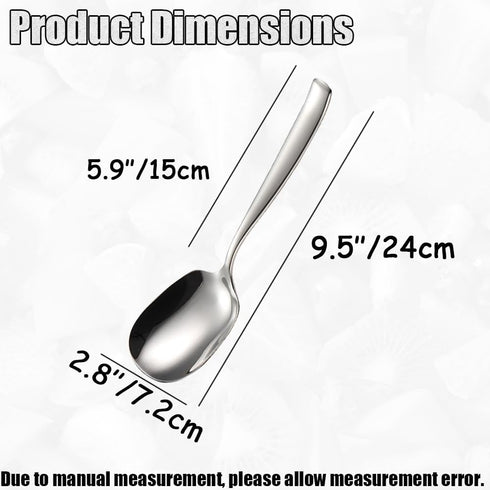 X-Large Buffet Serving Spoons,Heavy Duty Square head Spoons,9.5X2.8 inches 316L Stainless Steel Serving Spoons Pack of 2,Silver...