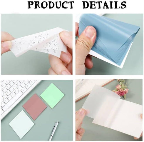 Transparent Sticky Notes -450PCS Waterproof Clear Sticky Notes Tabs Set for Annotation Books Page Markers Index Bible Accessories Aesthetic School...