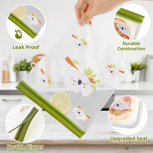 Dishwasher Safe Reusable Freezer bags Storage Vegetable Bags -BPA Free Leakproof Food Storage Bags Reusable Silicone for Marinate Meats (12 packs)...