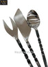 NauticalMart Medieval Feasting Set 3 Pieces Cutlery Knife, Fork, Spoon with leather Case...