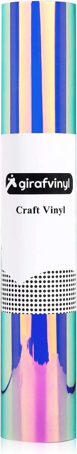 GIRAFVINYL Vista Blue Holographic Opal Vinyl - 12 Inch X 6 Feet Blue Vinyl Permanent for Home Decoration, Opal Hyacinth Blue...
