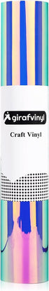 GIRAFVINYL Vista Blue Holographic Opal Vinyl - 12 Inch X 6 Feet Blue Vinyl Permanent for Home Decoration, Opal Hyacinth Blue...