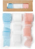CT CRAFT LLC Frayed Chiffon Silk Ribbon 1-1/2 inch x 7 Yards x 3 Rolls Light Blue White Pink set for Christmas Home Decor Gift Wrapping DIY Crafts...