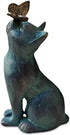 Cute Cat and Butterfly Curiosity Garden Statue, Curious Cat Play with Butterfly Statue, Garden Cat Statue Animal Sculpture Outdoor Patio Lawn Yard...