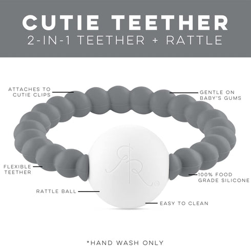 Ryan and Rose Cutie Teether Rattle (Charcoal)...