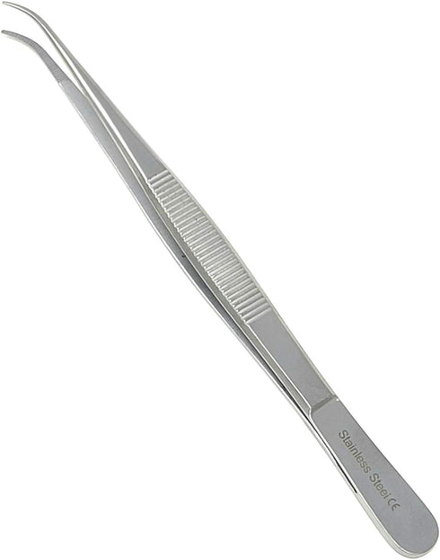 Lab Tweezers High Precision Forceps, 6" (15.2 cm), Fine Strong Curved Point tweezers, Stainless Steel...