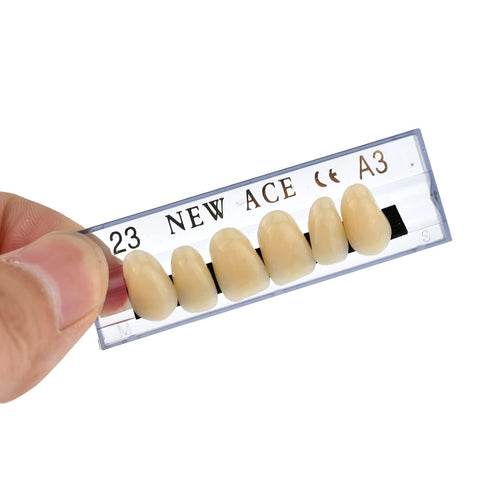 168 Pcs Dental Synthetic Resin Tooth Denture 3 Sets False Teeth 23 A3 Upper Lower Shade Dental for Halloween Horror Teeth...