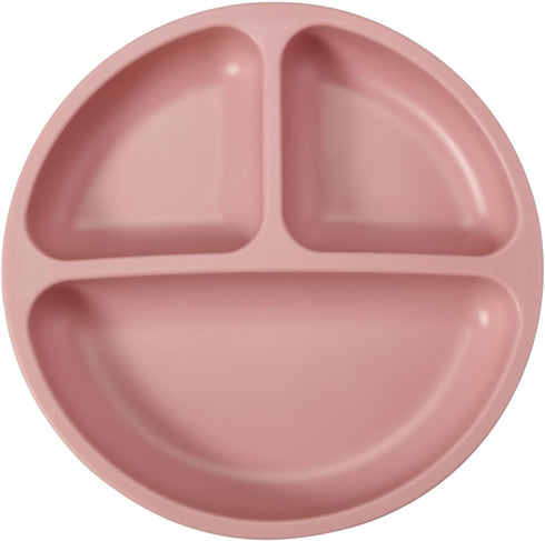PandaEar 3 Pack Toddler Plates, Silicone Divided Suction Plate for Babies, BPA-Free 100% Food-Grade Silicone Unbreakable Baby Plate (Pink/Linen/Li...