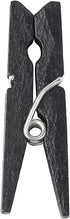 Restaurantware 1.2 Inch Black Clothespins, 50 Mini Clothespins - Disposable, Sturdy, Black Bamboo Wooden Clips, Food Grade, for Appetizers, Garnis...