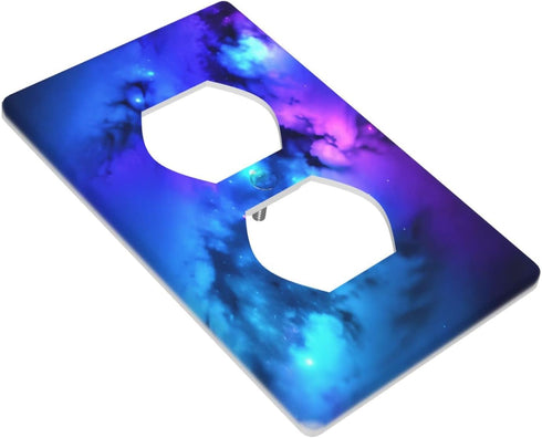 Galaxy Single Duplex Outlet Light Switch Plate Cover Decor Wall Plate Cover For Home Bedroom Kitchen Decorative 4.5 * 2.76 Inches Standard Size...
