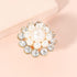 Vintage CZ Flower Pearl Statement Ring for Women Girls Gold Plated Adjustable Expandable Cubic Zirconia Imitation Pearls Open Wrap Promise Engagem...