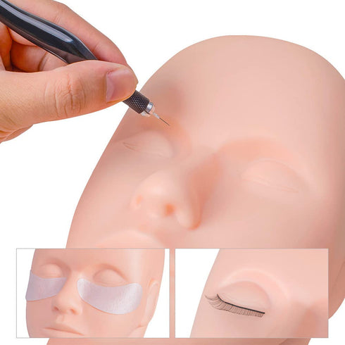 Lash Mannequin Head, Practice Training Head,for Make Up and Lash Extention,Cosmetology Doll Face Head,Soft-Touch Rubber Practice Head,Easy to Clea...