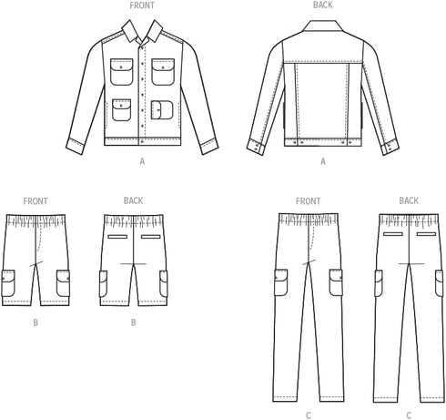 McCall's Men's Collared Jacket, Shorts and Pants Sewing Pattern Packet, Design Code M8393, Sizes 34-36-38-40-42...